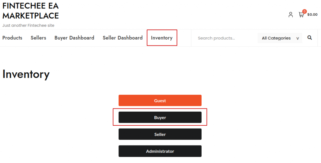 Fintechee.io inventory for buyer
