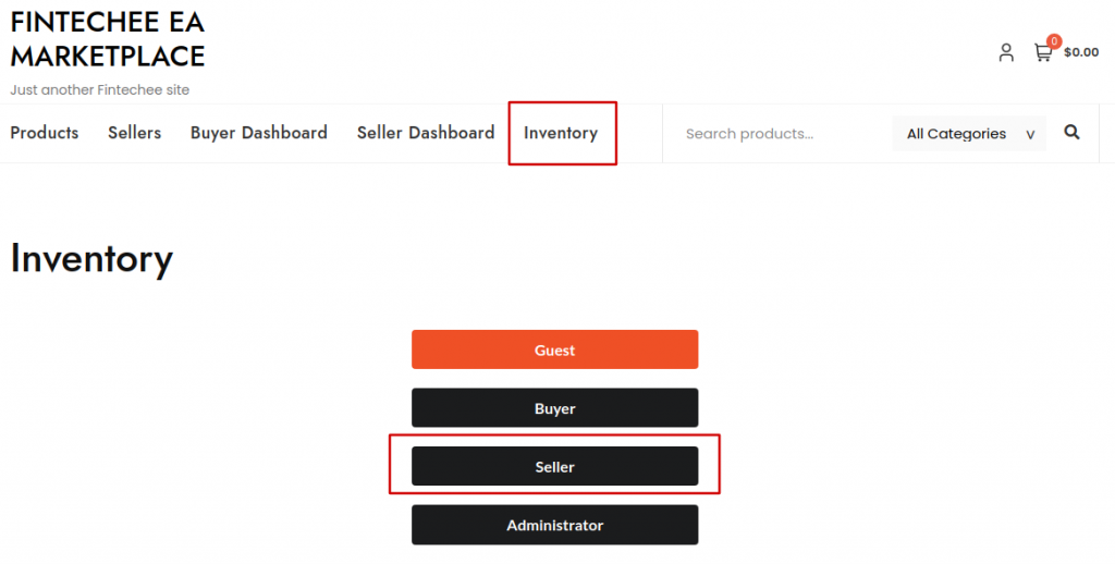 Fintechee.io inventory for seller